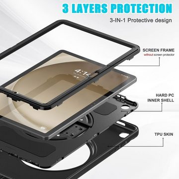 Wigento Tablet-Hülle Für Samsung Galaxy Tab A9 Plus Spider Wheel Hybridcase Tasche Schwarz