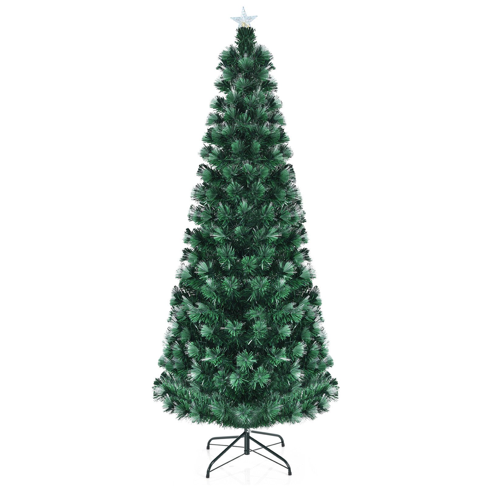 COSTWAY Künstlicher Weihnachtsbaum, mit Farbwechsler & mehrfarbige Leuchten