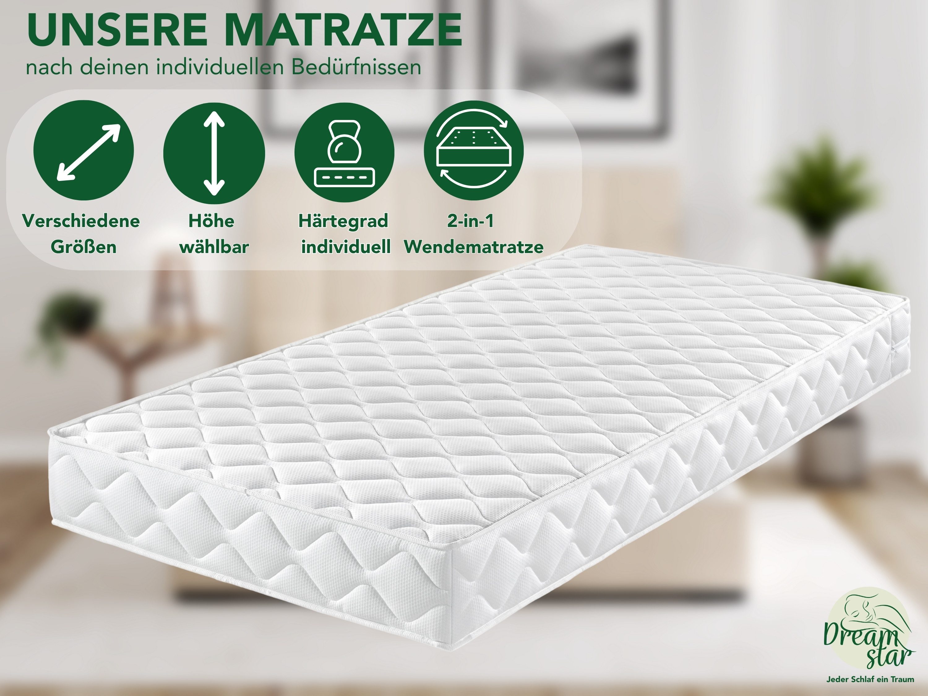 Kaltschaummatratze Ergo Flex, zwei unterschiedlich feste Liegeseiten (H2/H3 günstig online kaufen