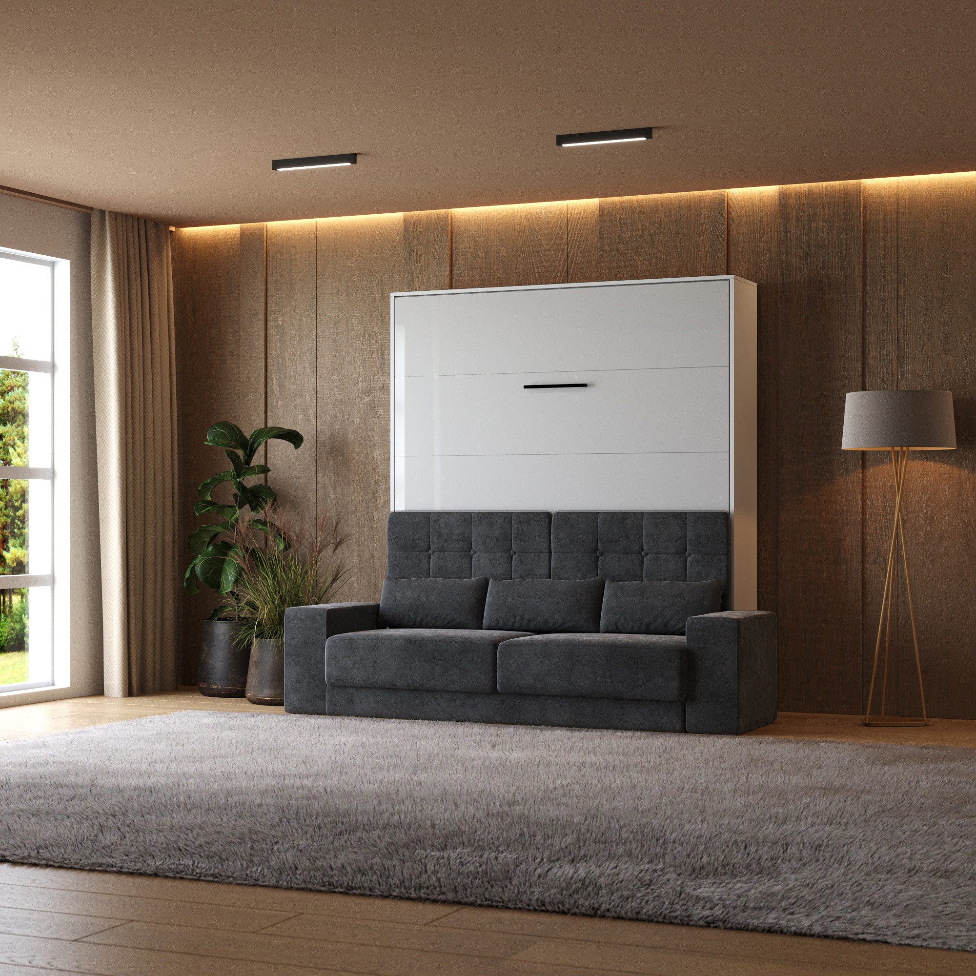 SMARTBett Schrankbett Schrankbett + SOFA Anthrazit günstig online kaufen