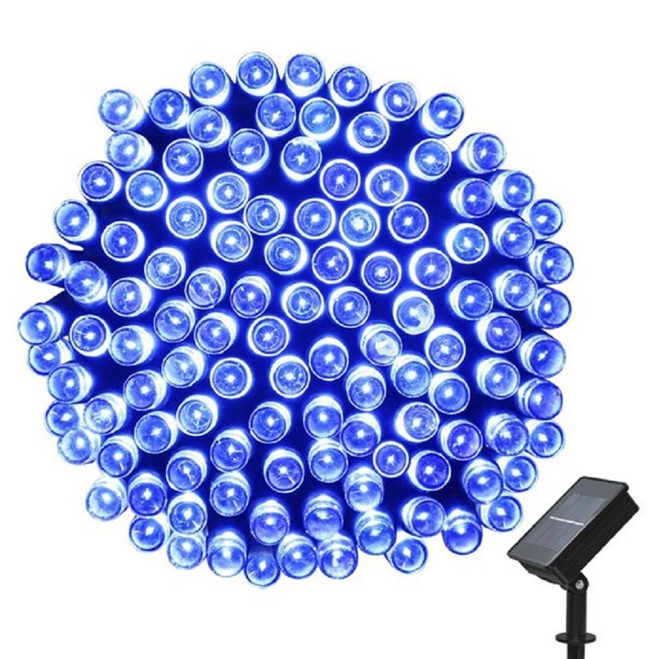 Daskoo LED-Lichterkette Solar Lichterkette Beleuchtung Kette 11M/22M/26M Party Garten Deko, 200-flammig, Wasserdicht Blau