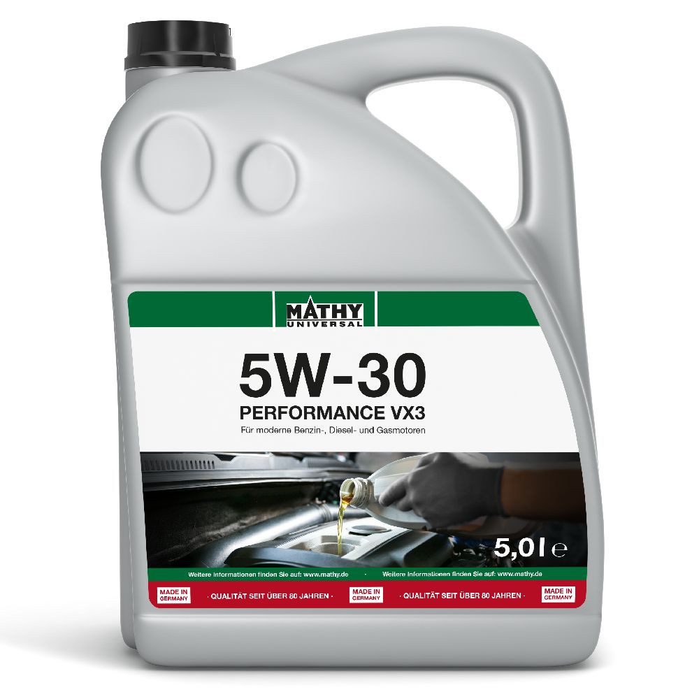 MATHY Motoröl MATHY SAE 5W-30 Performance VX3 5,0 l, (1-tlg), Synthetisches HC-Motorenöl