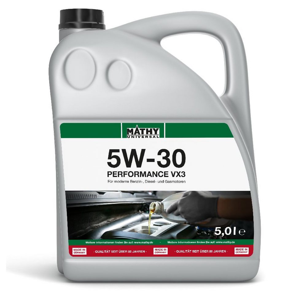 MATHY Motoröl MATHY SAE 5W-30 Performance VX3 5,0 l, (1-tlg), Synthetisches HC-Motorenöl