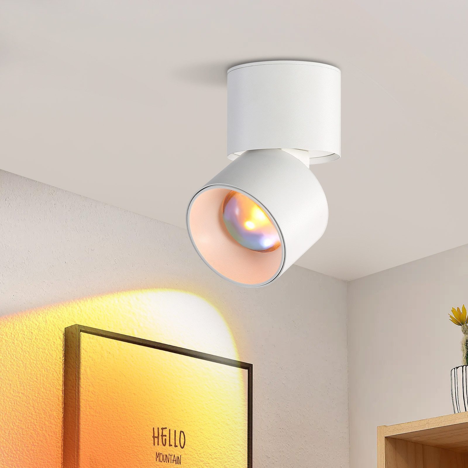 Nettlife LED Deckenstrahler Modern Rund Warmweiß Sunset Lampe Innen, Schwen günstig online kaufen