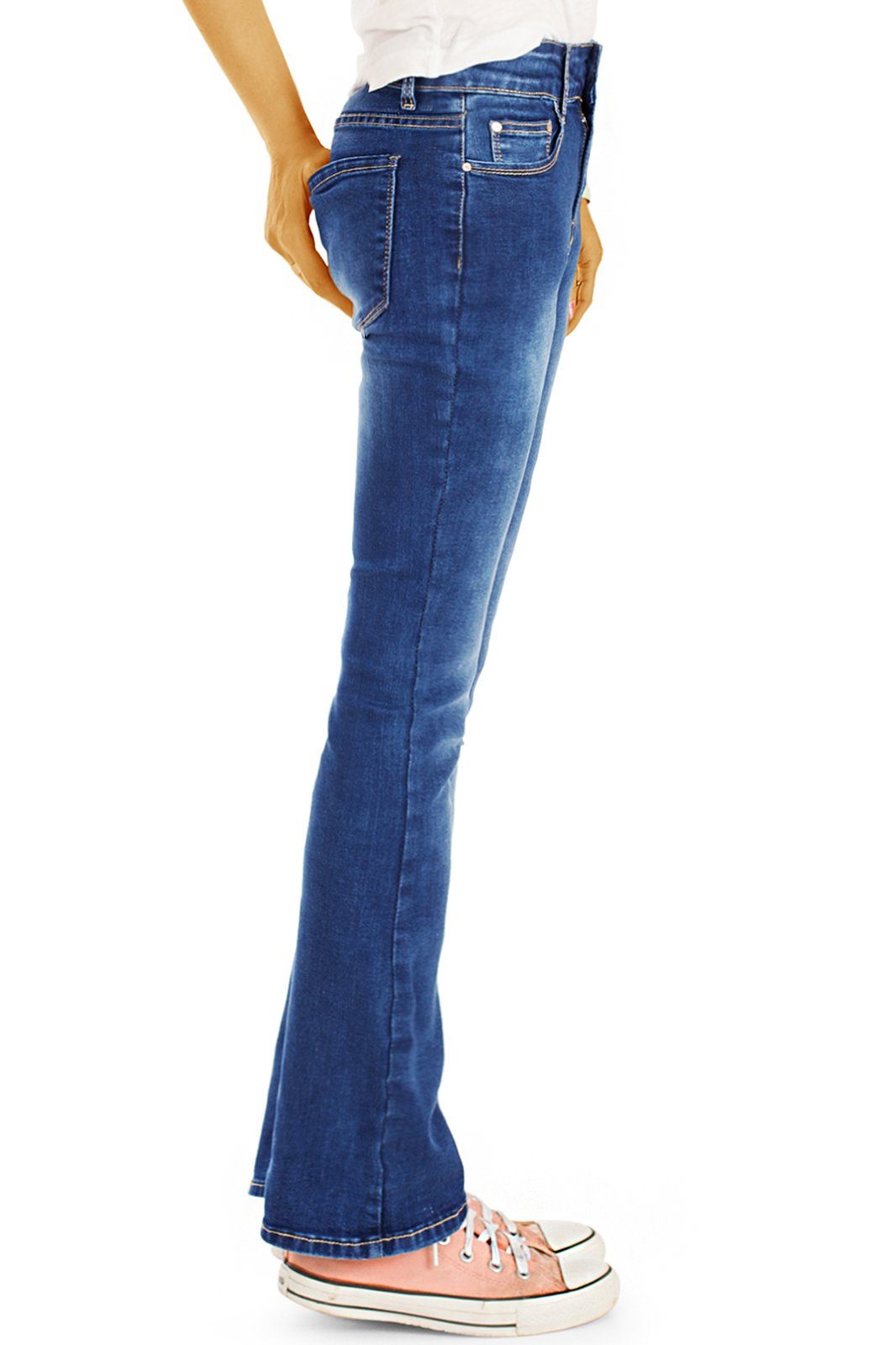 Stretch-Anteil Schlag - Bootcut be - Damen styled 5-Pocket-Style, Bootcut-Jeans Bein ausgestelltes Jeans j73i mit Hosen - Jeans