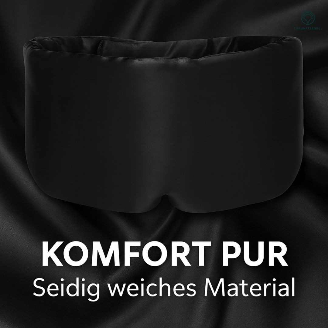 ZUKUNFTSENKEL Schlafmaske Schlafmaske aus Seide 100% Dunkelheit, Druckfrei & atmungsaktiv, Schlafbrille mit verstellbarem Klettverschluss, Perfekt für Seitenschläfer & Reisen