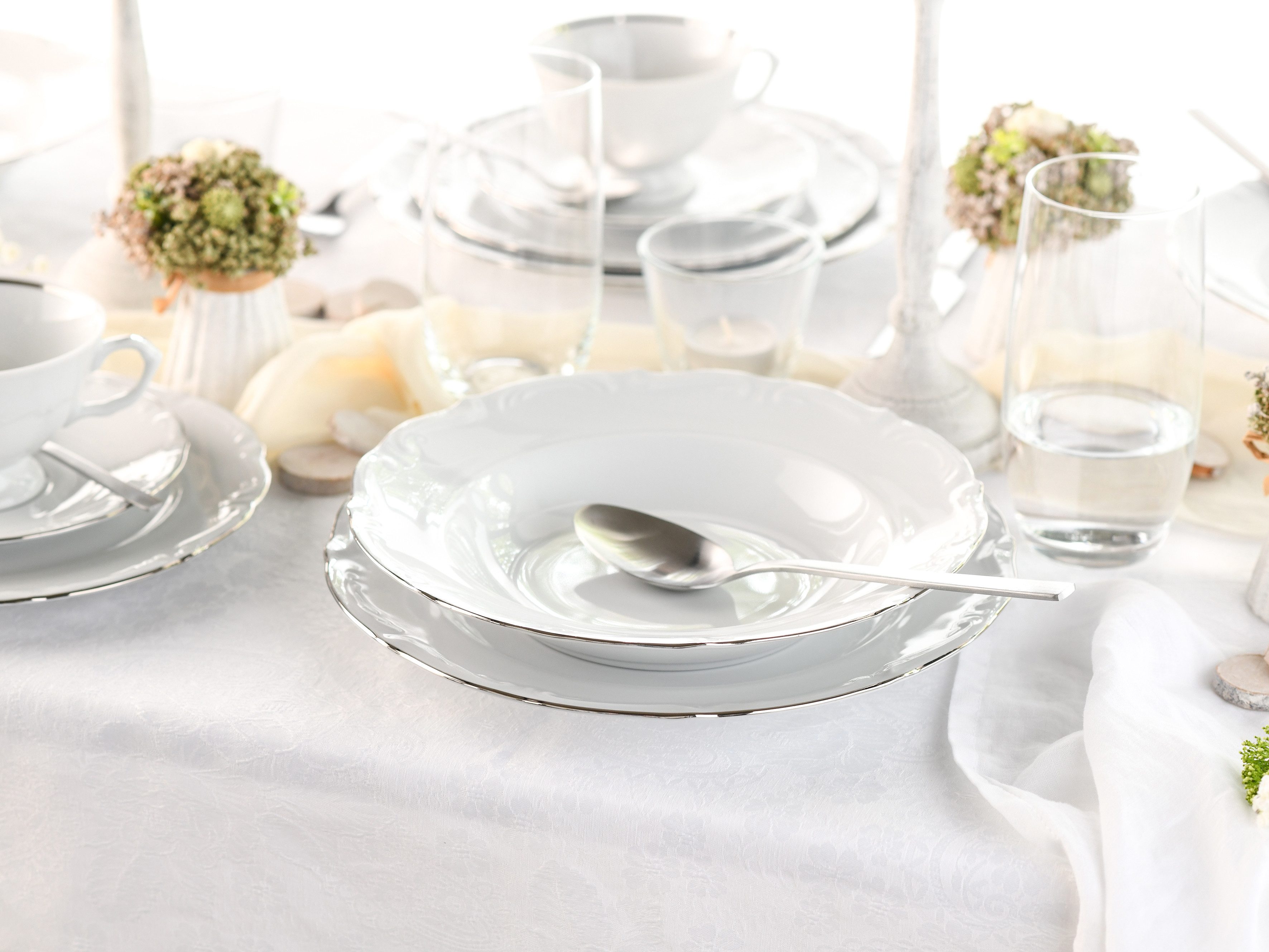 CreaTable Kombiservice Maria Theresia, Kombi-Service 30-tlg (30-tlg), 6 Personen, Porzellan, Traditionelle Porzellanform