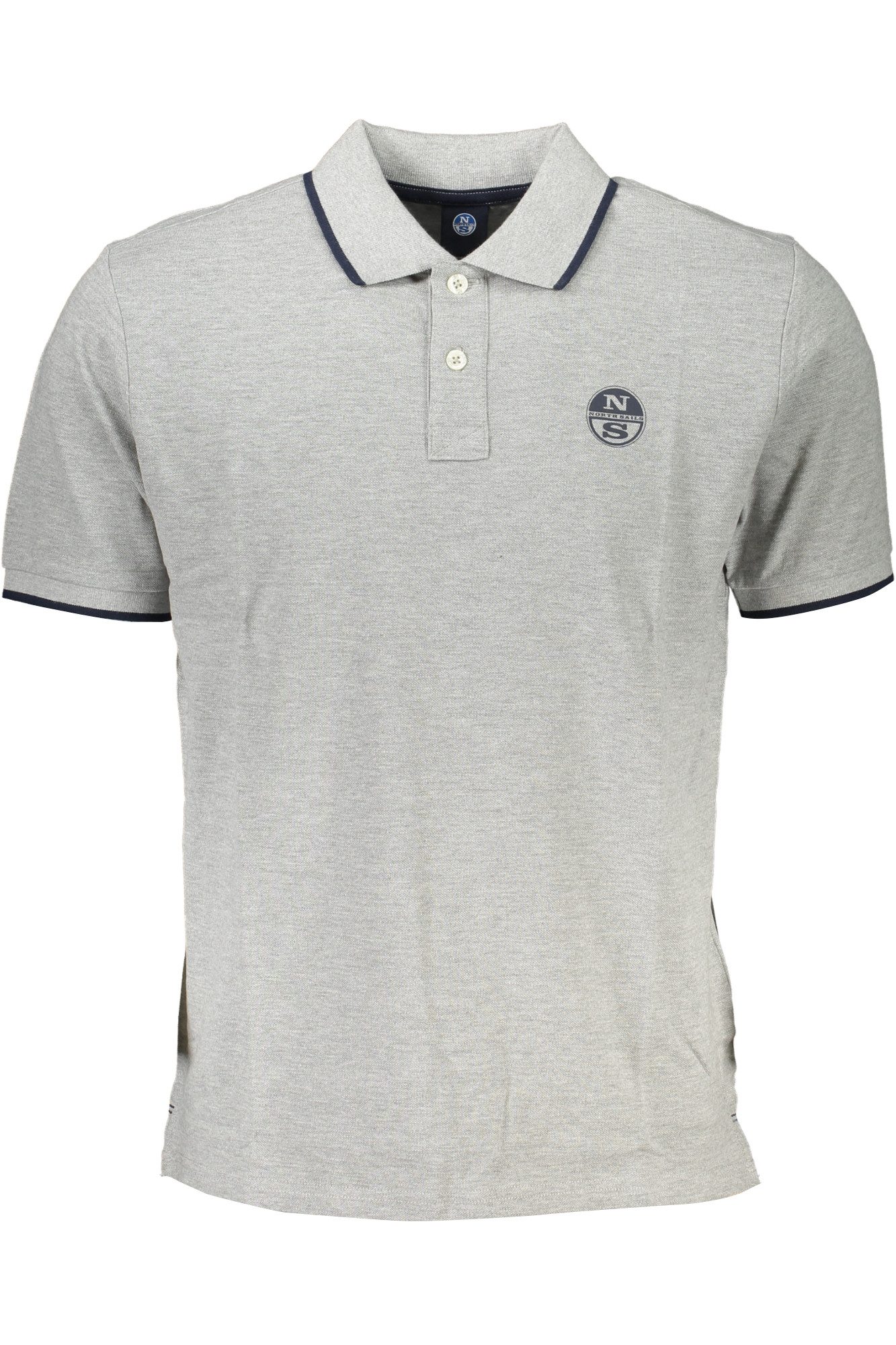 North Sails Poloshirt Herren Kurzarm-Poloshirt Grau mit Kontrastdetails