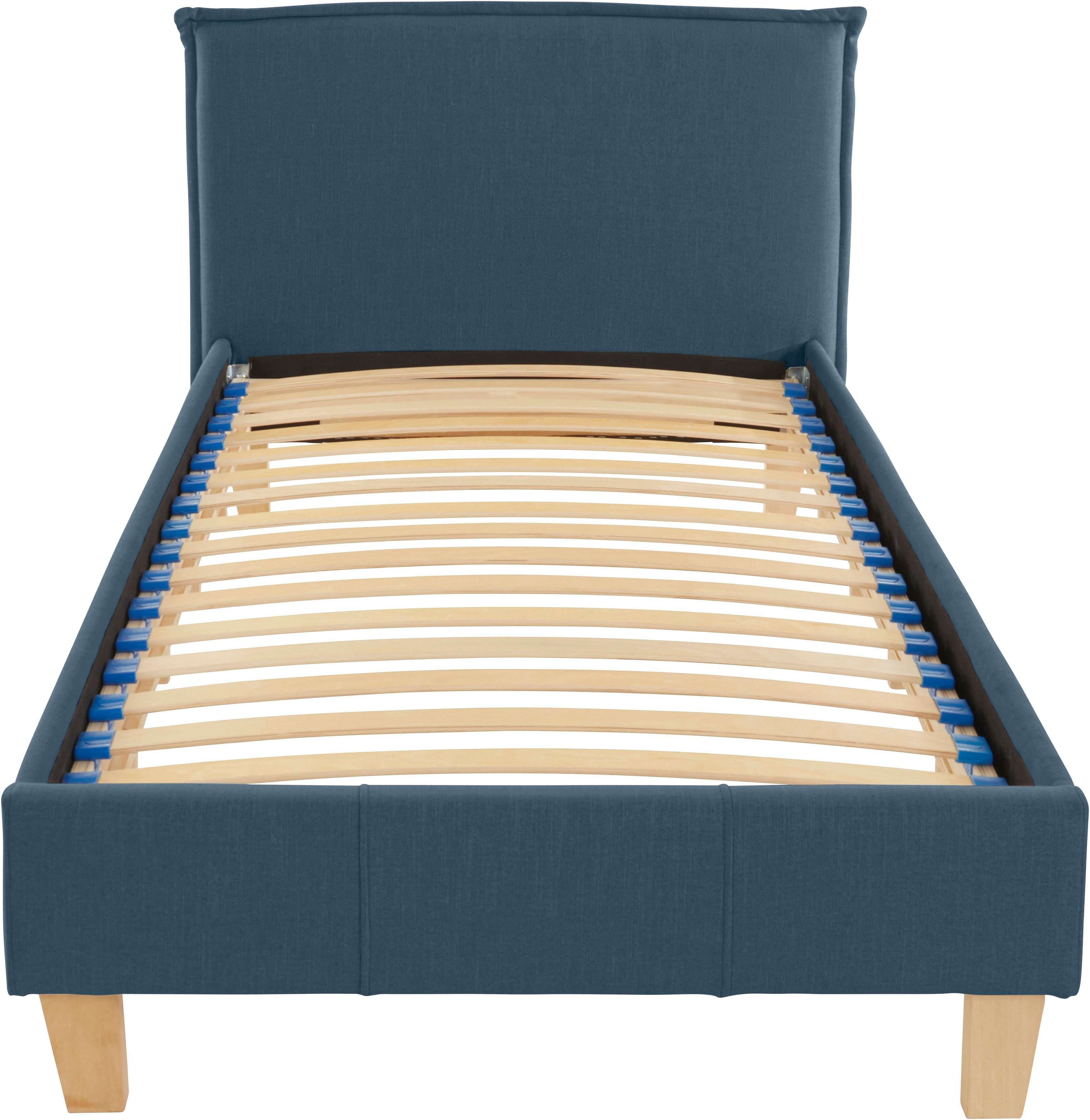 OTTO products Polsterbett Heddi, in 5 Breiten: von 90cm-200cm, Biese am Kopfteil, Strukturstoff