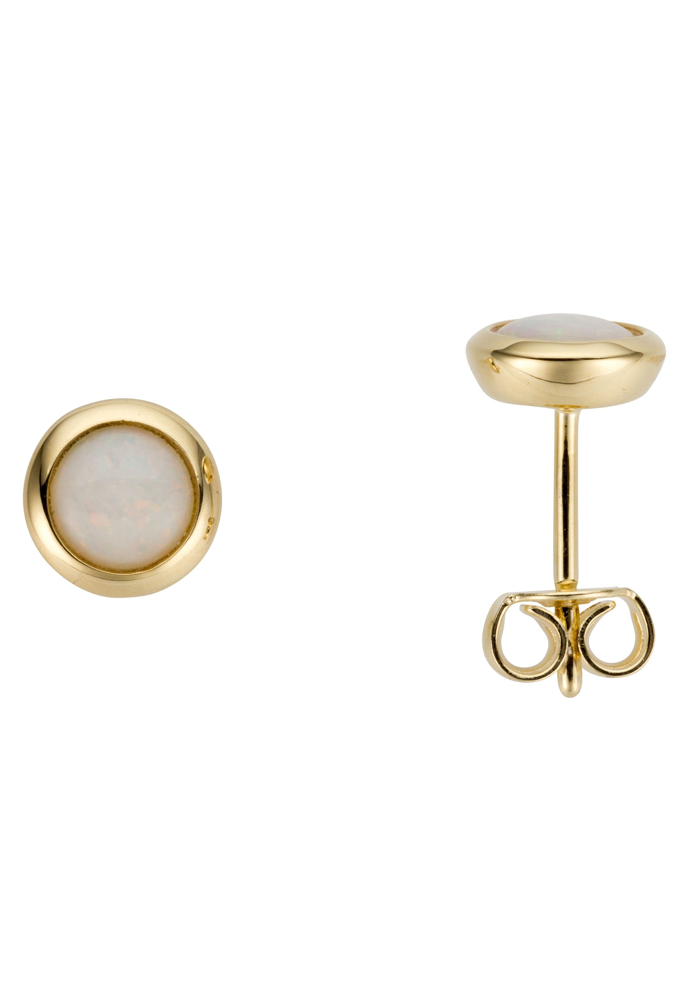 Firetti Paar Ohrstecker Schmuck Geschenk Gold 333 Ohrschmuck Farbstein Edelstein Opal, mit Opal