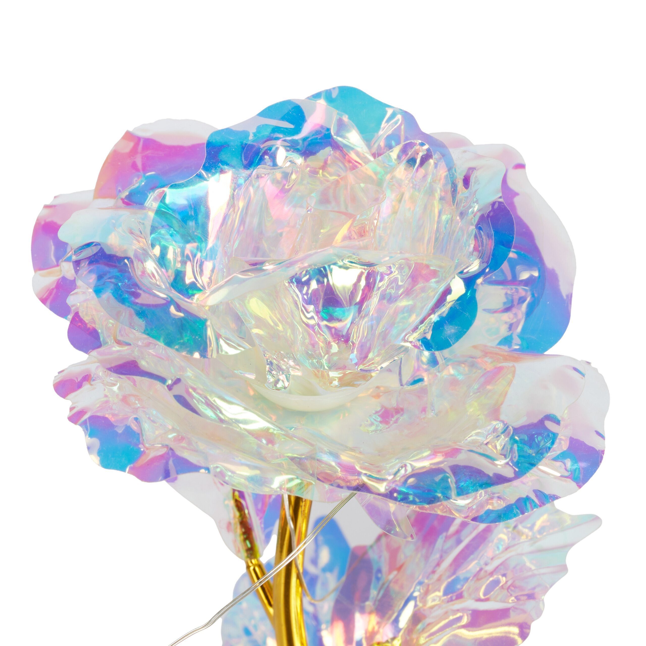 Glas, im 220 cm relaxdays, Höhe Rose Ewige Kunstblume