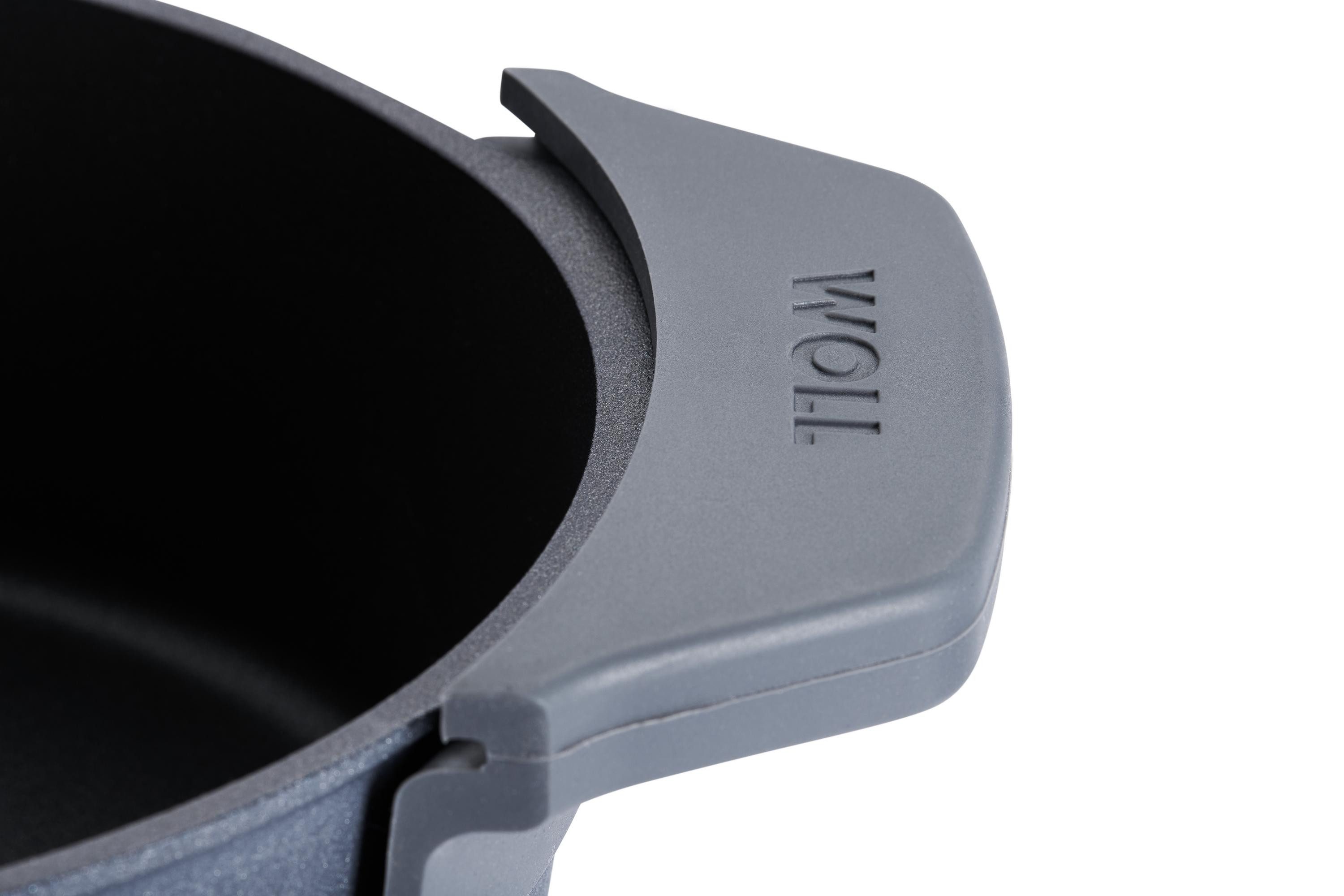 WOLL MADE IN GERMANY Bräter Diamond Lite, Aluminiumguss, mit Glasdeckel und Silikongriffen, 27 x 22 cm