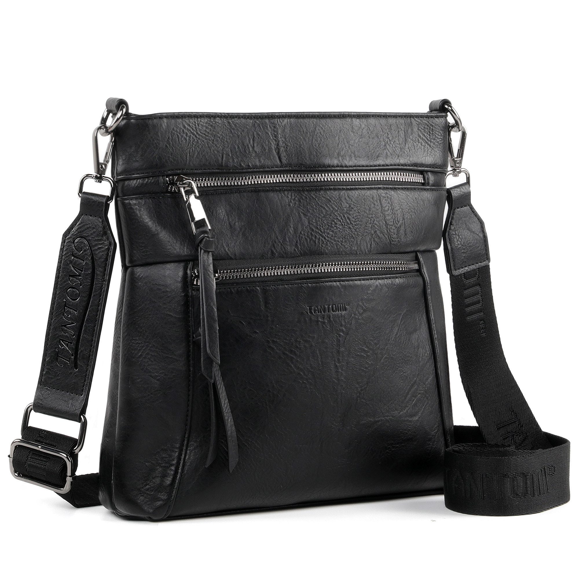 TANTOMI Schultertasche Damen Umhängetasche mit Mehreren Fächern und RFID-Schutz (Crossbody Bag aus PU-Leder mit verstellbarem Schultergurt), Ideal für Alltag, Reisen, Arbeit, Shopping und Spaziergänge