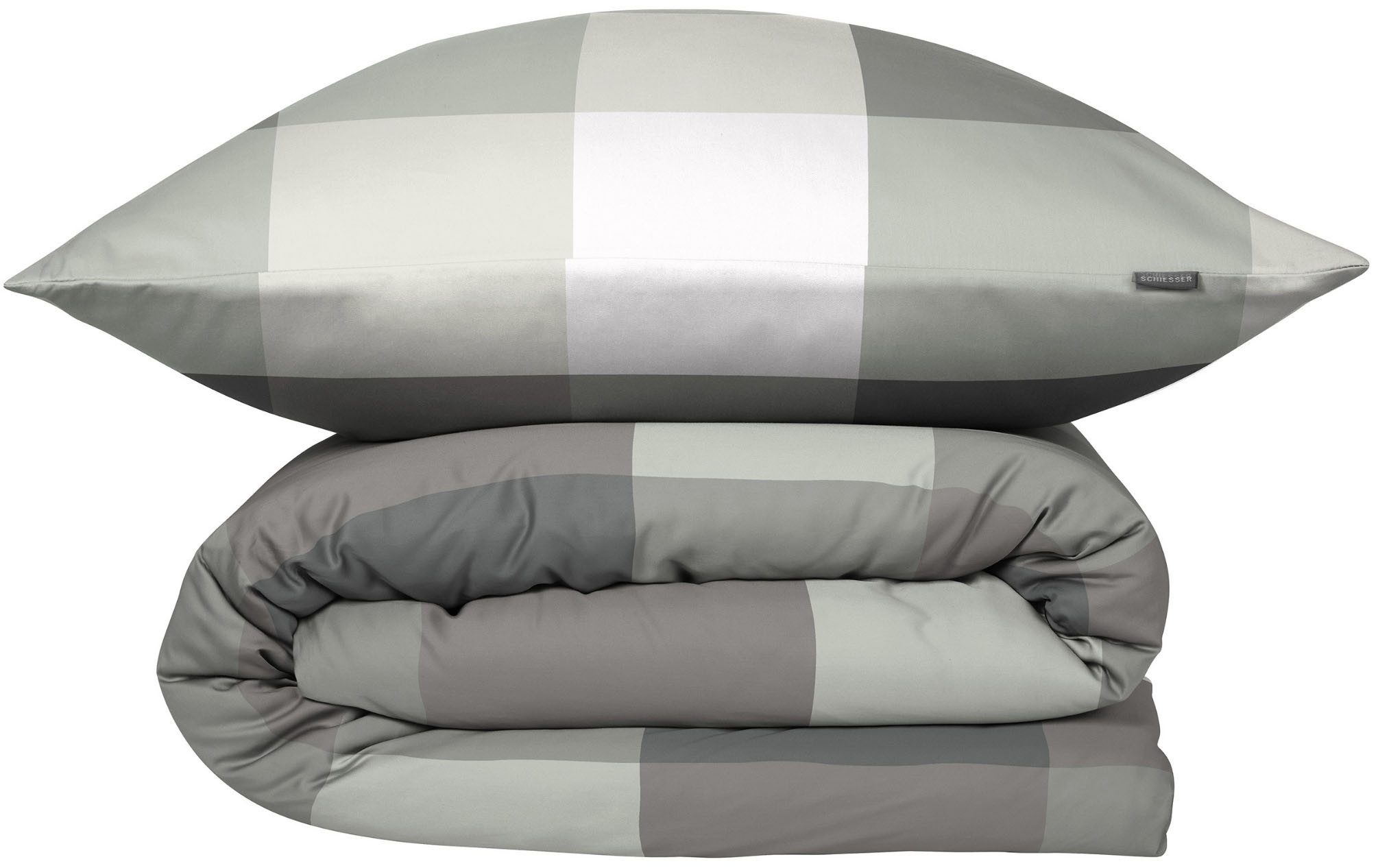 Schiesser Bettwäsche Travis aus weicher Baumwolle mit zeitlosen Karos, Renforcé, 2 teilig, MADE IN GREEN by OEKO-TEX®