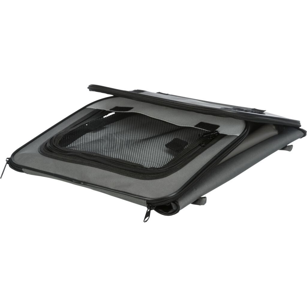 TRIXIE Hunde-Transportbox Hundebox Basic - dunkelgrau/hellgrau - 40 × 40 × 55 cm