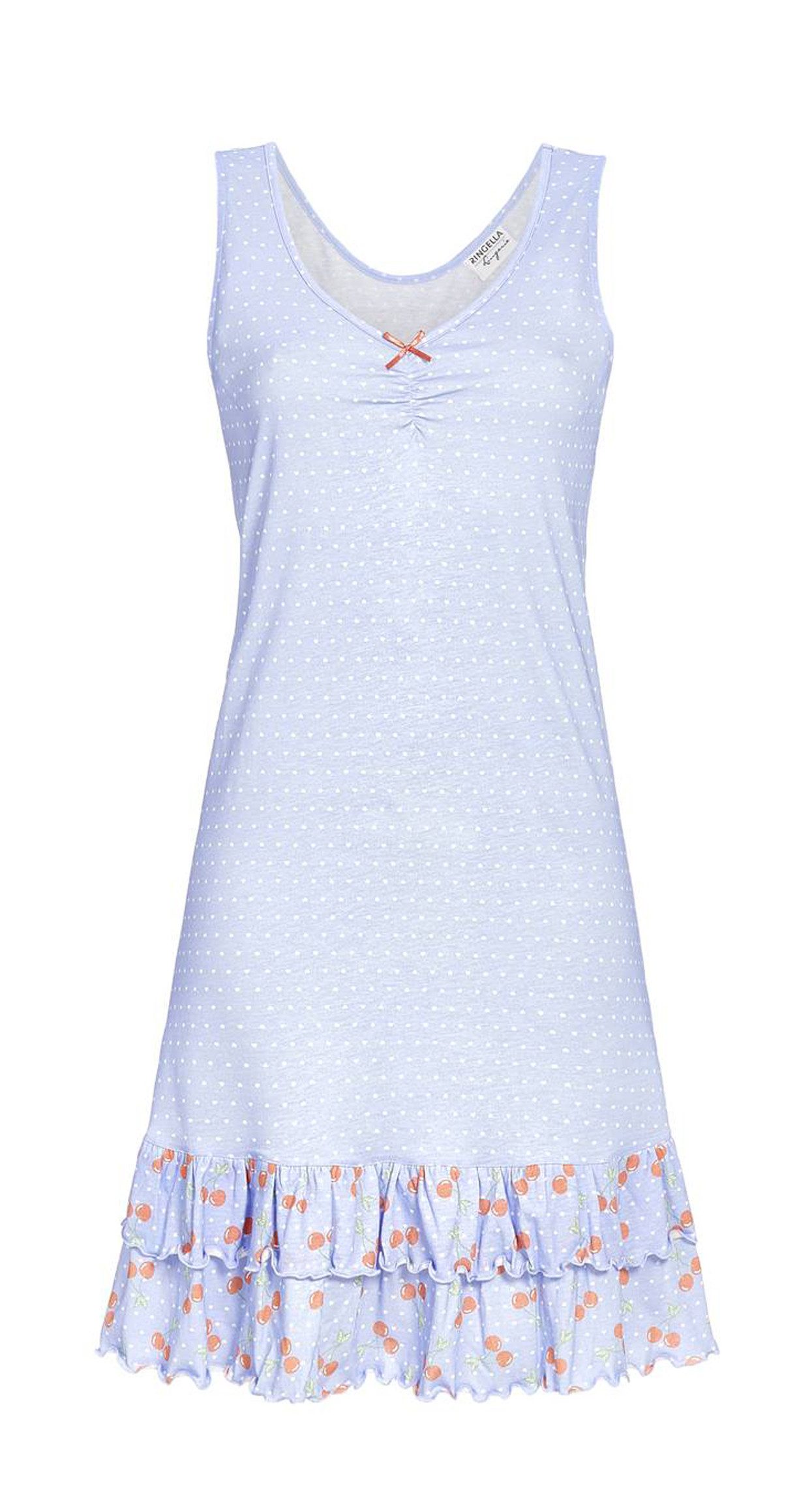 Ringella Nachthemd Ringella Lingerie Damen Nachthemd ohne Arm Ciel Kirschen Volant (1-tlg) Sommernachthemd mit Kirschen