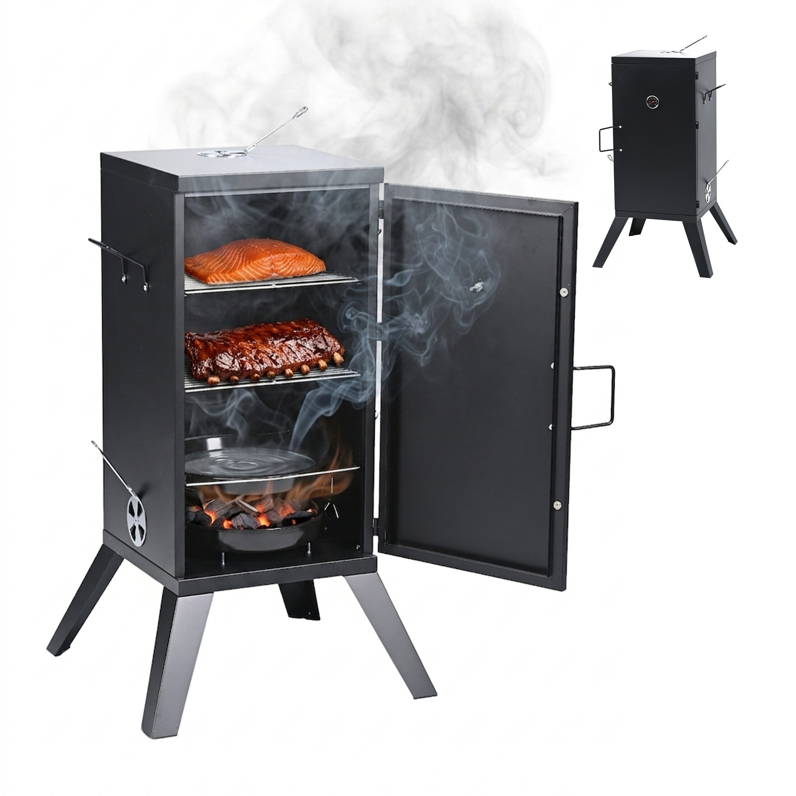 relaxdays Smoker Räucherofen für Fleisch & Fisch