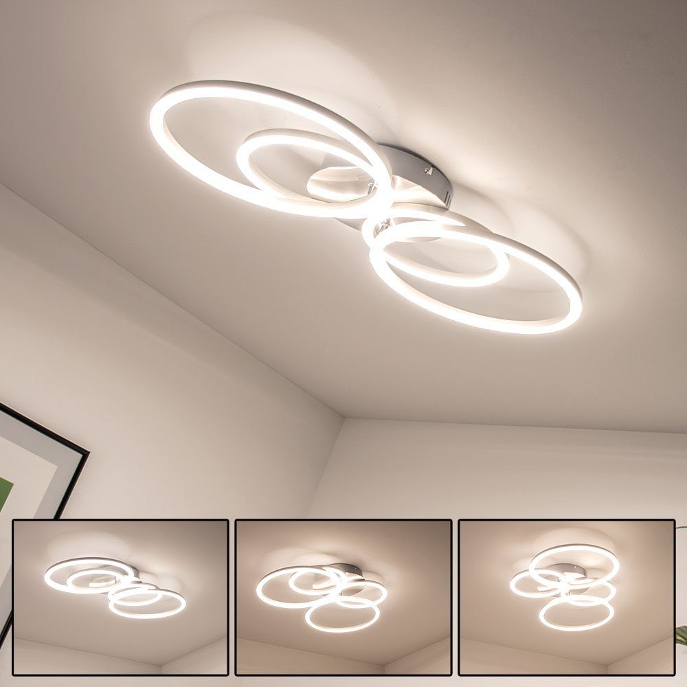 Design LED Decken Beleuchtung Wohn Ess Zimmer ALU Glas Leuchte Kristall Lampe 