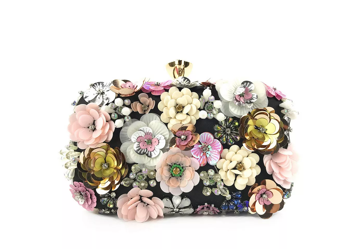 Zaewry Abendtasche Damen-Clutch mit Blumenmuster, Abendhandtasche, Schultertasche, mit Kettenriemen