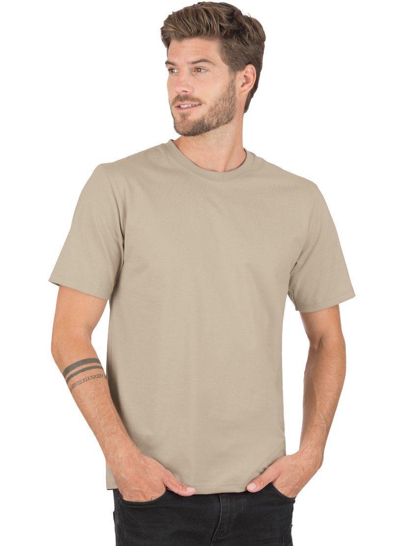 Trigema T-Shirt TRIGEMA T-Shirt DELUXE Baumwolle sand