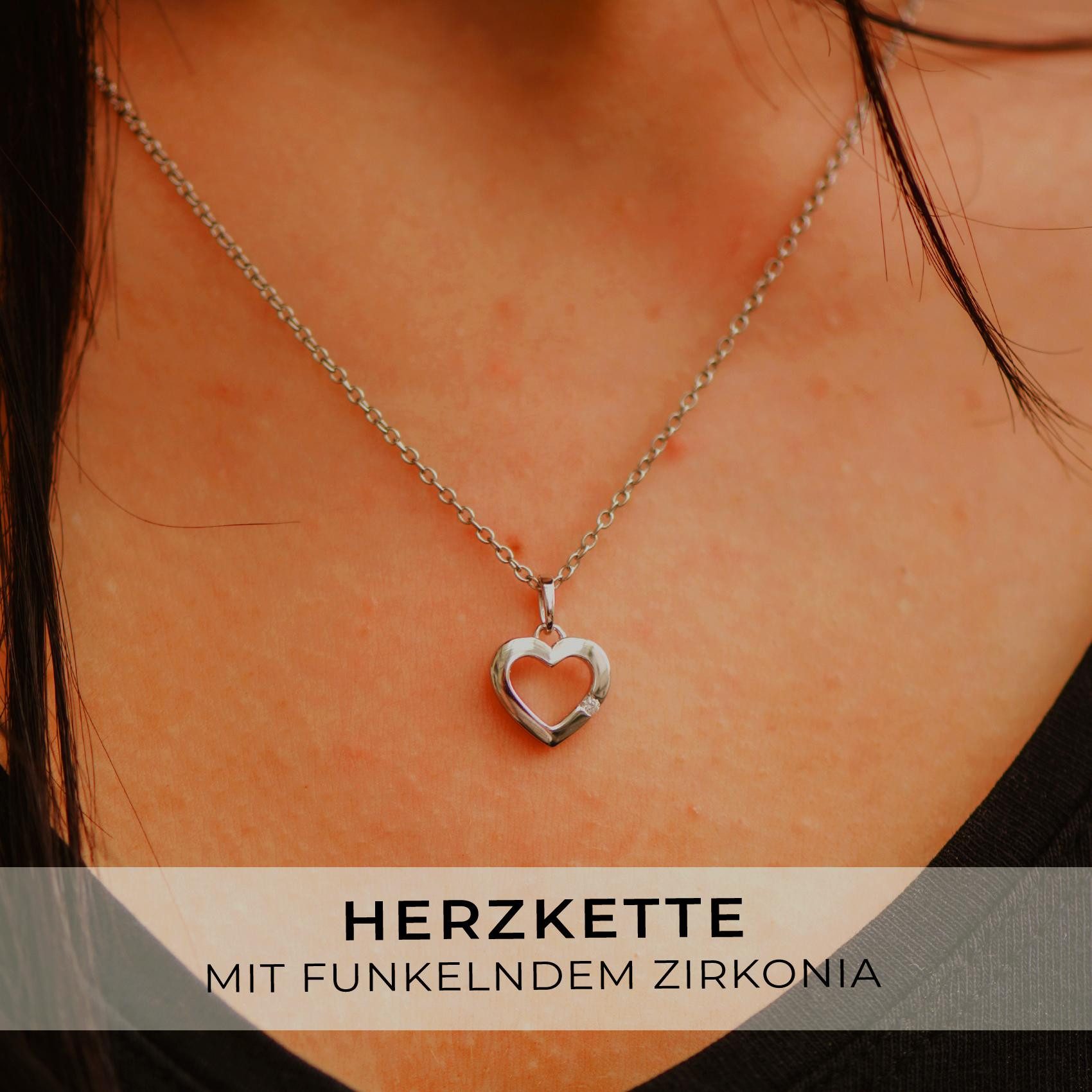 Amoonic Herzkette Halskette Damen Silber 925 günstig online kaufen