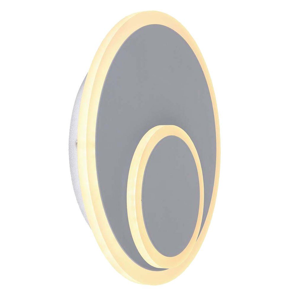 etc-shop LED Wandleuchte, LED-Leuchtmittel fest verbaut, Warmweiß, Wandleuchte LED Innen Wohnraum rund modern Wandlampe Scheibe