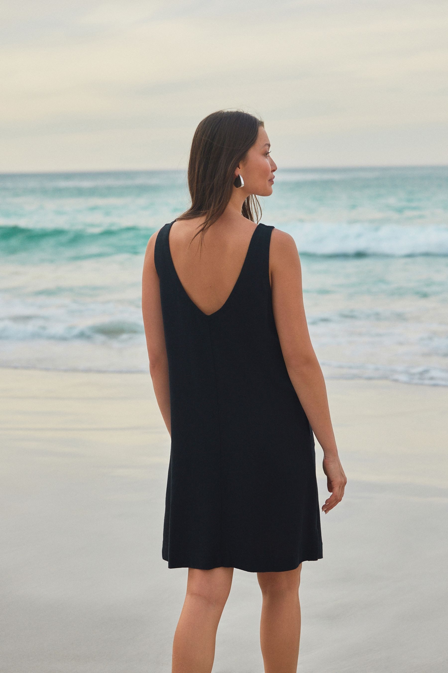 Next A-Linien-Kleid Mini-Etuikleid mit Leinenanteil, Kurzgröße (1-tlg) günstig online kaufen