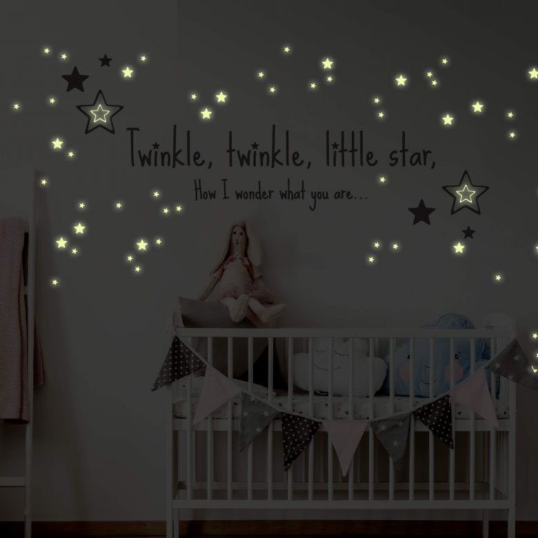 Wall-Art Wandtattoo Twinkle little star St) (1 Leuchtsterne