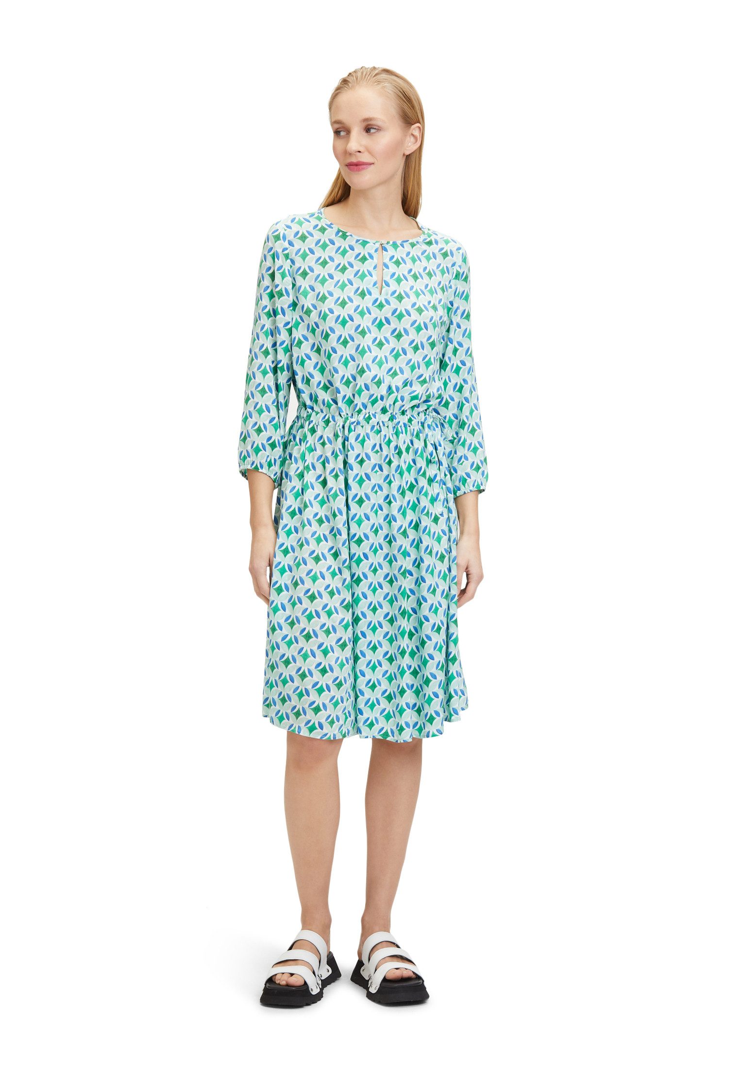 Druckkleid Cartoon Damen Casual-Kleid mit Muster