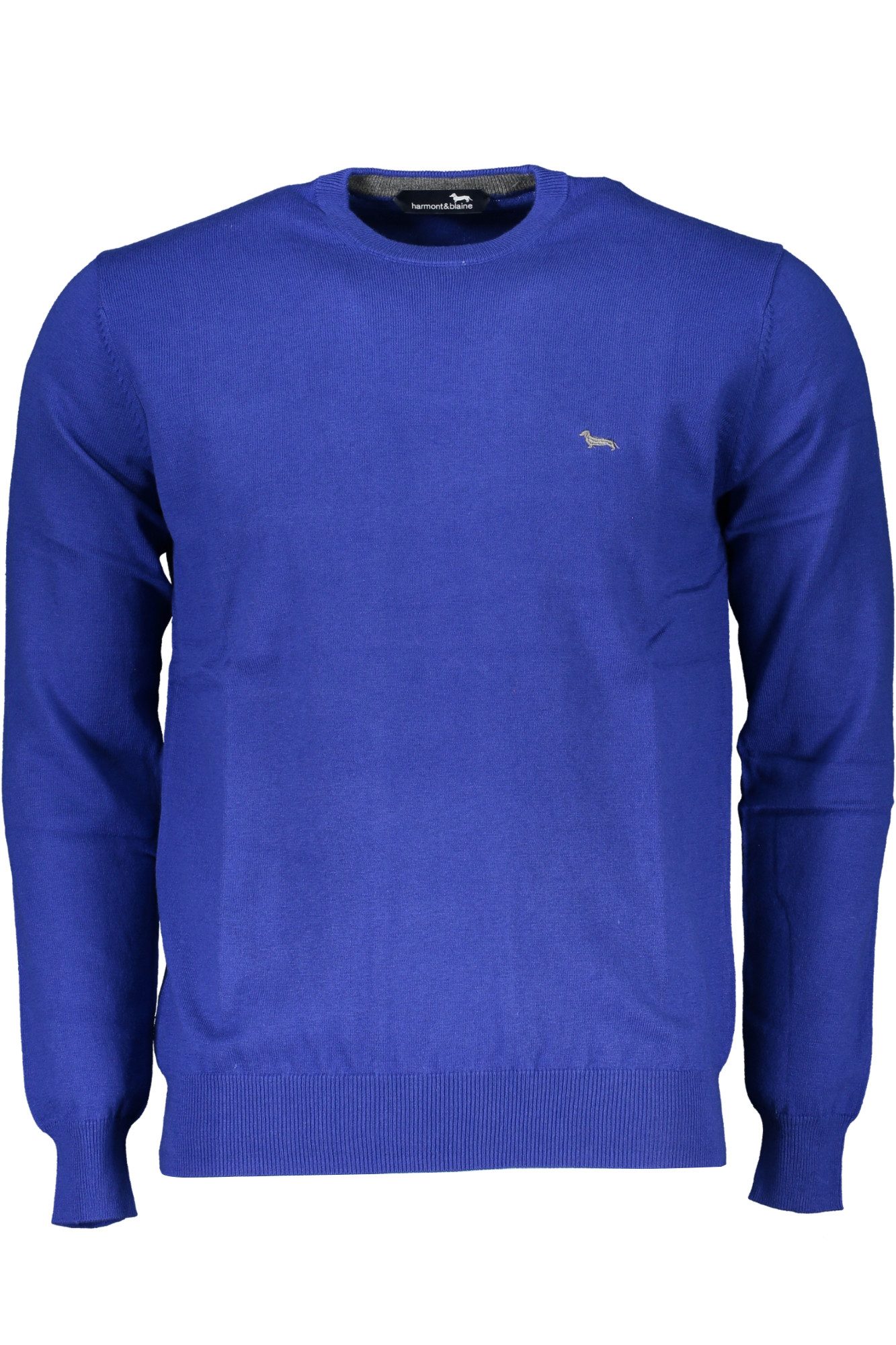Harmont & Blaine Strickpullover Blauer Herrenpullover mit Rundhals und Stickerei - Eleganz pur