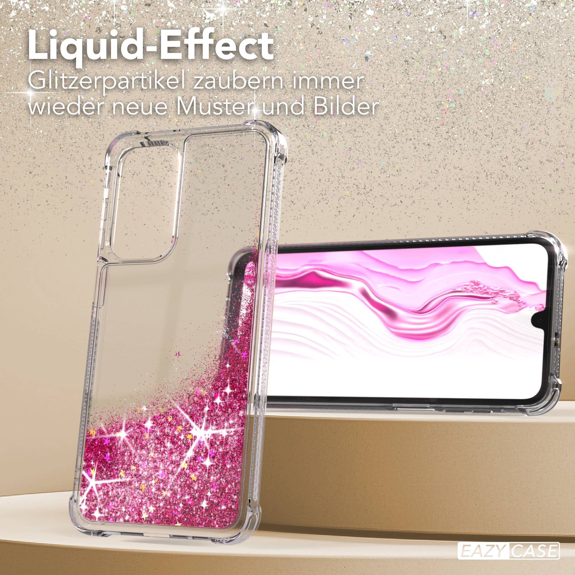 EAZY CASE Handyhülle Liquid Glittery Case für Samsung Galaxy A17 6,7 Zoll, Glitzerhülle Shiny Slimcover stoßfest Durchsichtig Bumper Case Pink – Bild 4 von 5