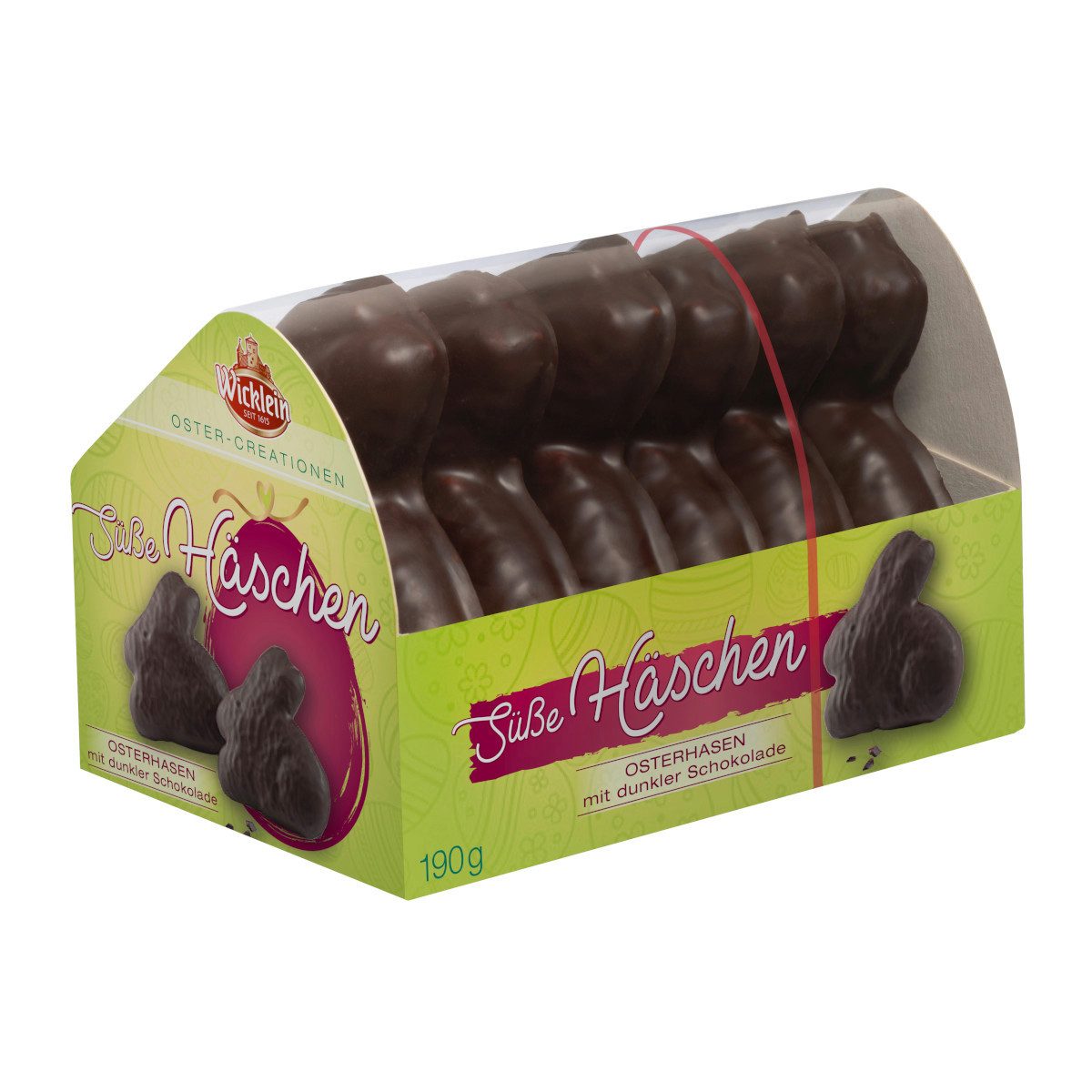 Wicklein Schokolade, Wicklein Süße Hasen Osterhasen Zartbitterschokolade Packung 190g