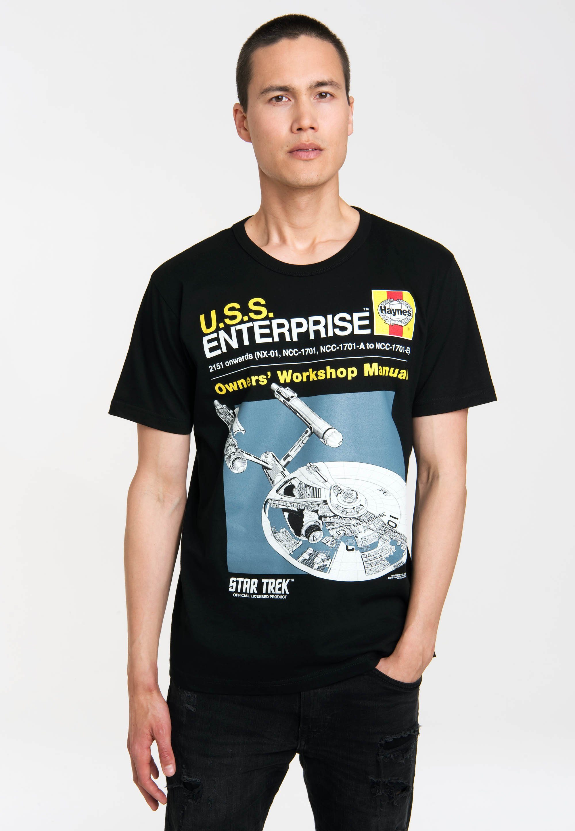 LOGOSHIRT T-Shirt Haynes Manual - tollem Star Frontdruck mit Trek