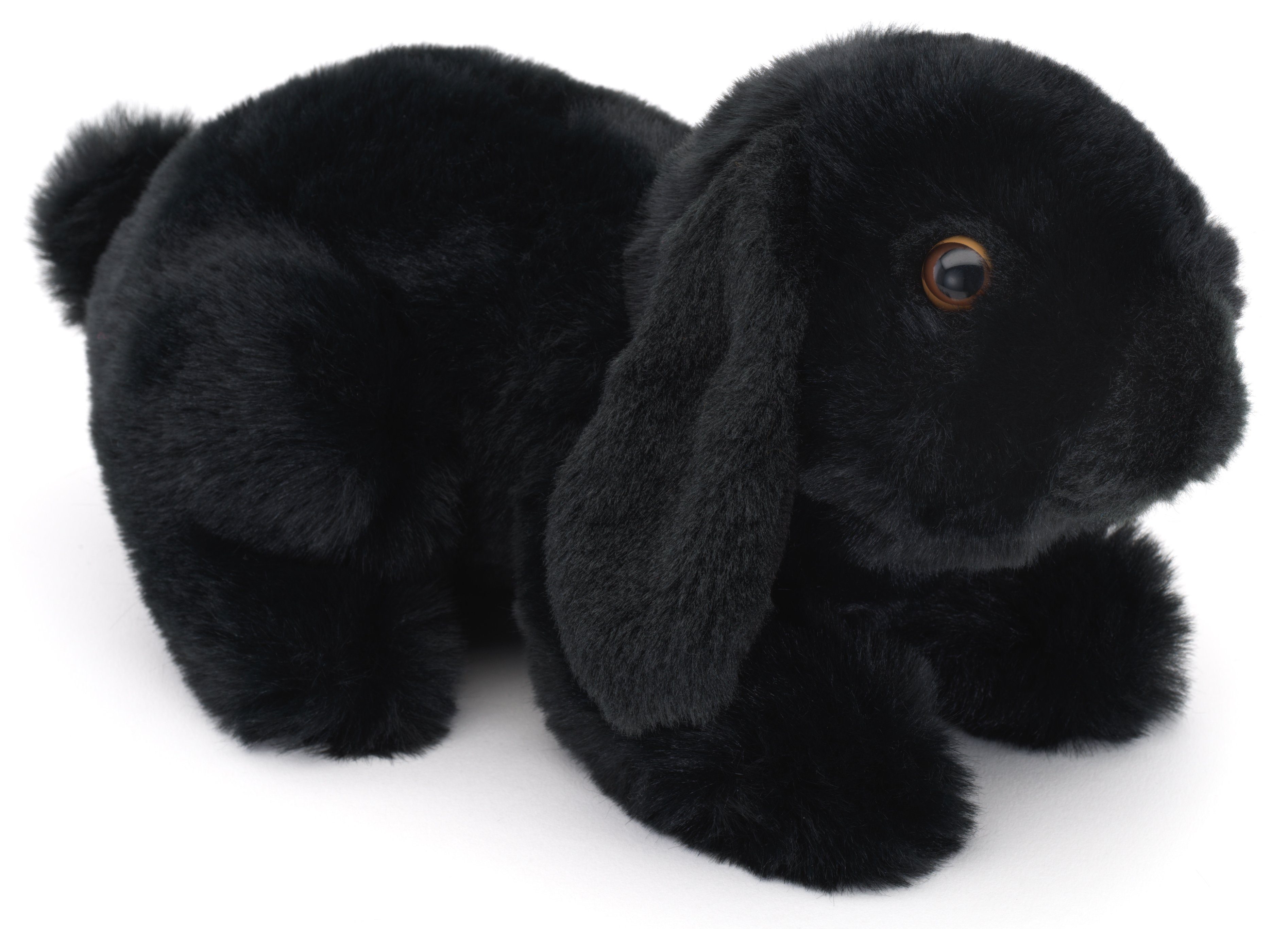 Uni-Toys Kuscheltier Widderkaninchen schwarz, liegend - 20 cm - Plüsch-Hase günstig online kaufen