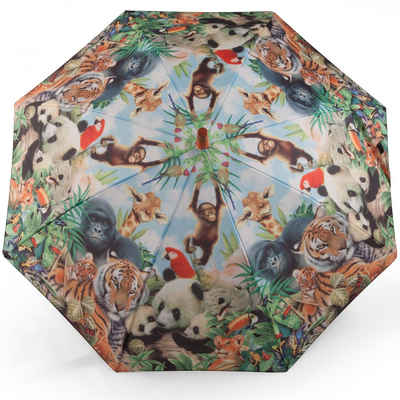 ROSEMARIE SCHULZ Heidelberg Stockregenschirm Kinderschirm Motiv Dschungeltiere Regenschirm für Kinder, Leicht