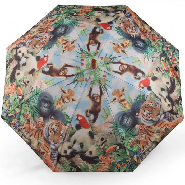 ROSEMARIE SCHULZ Heidelberg Stockregenschirm Kinderschirm Motiv Dschungeltiere Regenschirm für Kinder Leicht