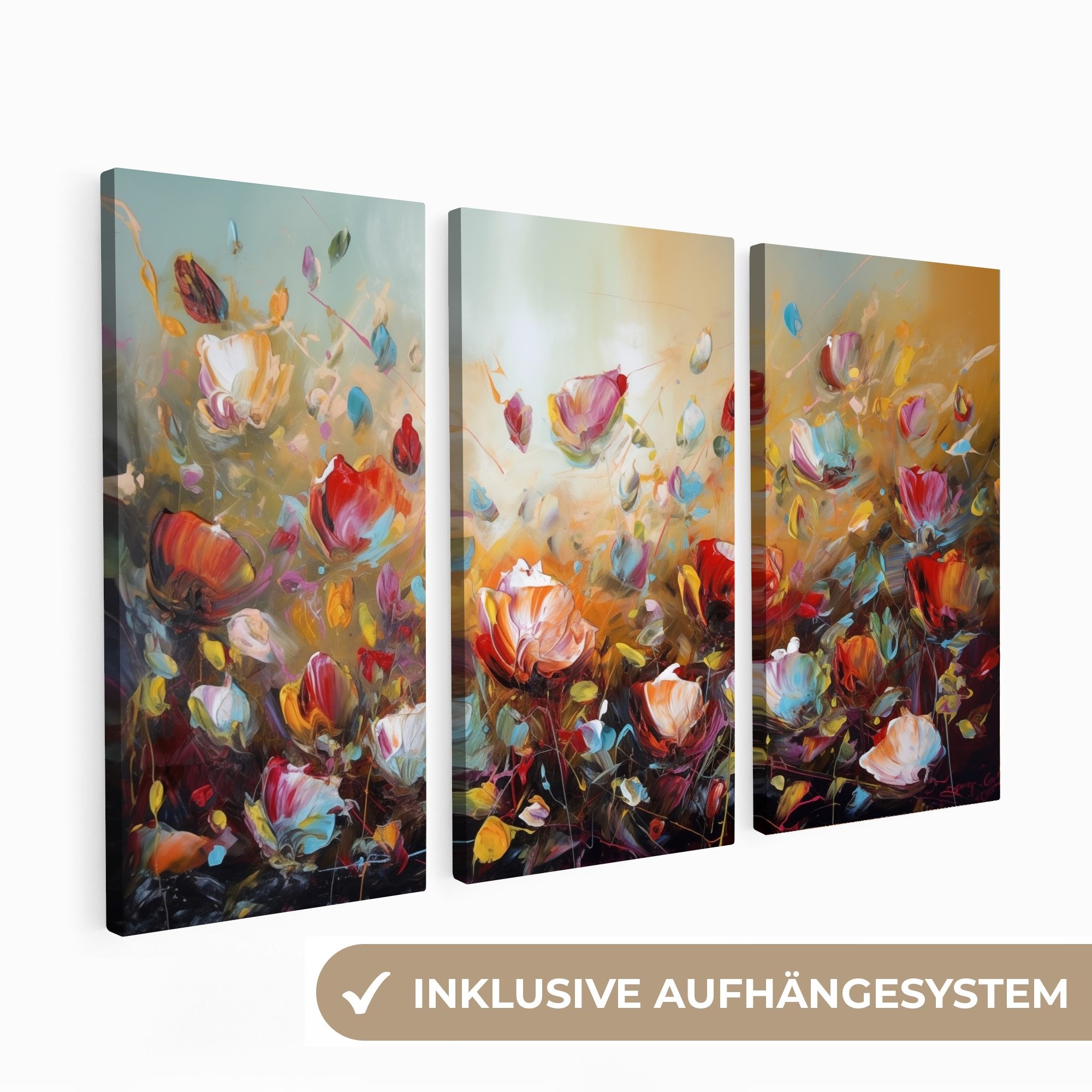 MuchoWow Leinwandbild Blumen - Abstrakt - günstig online kaufen