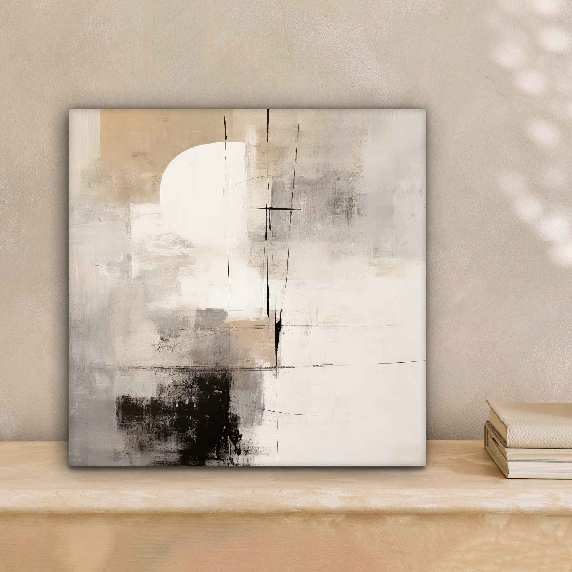 OneMillionCanvasses® Leinwandbild Abstrakt - Kunst St), Bilder 20x20 Schlafzimmer, - Leinwand Grau, (1 cm Wohnzimmer für