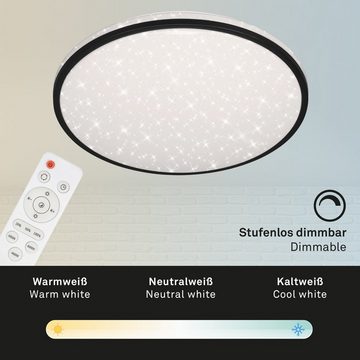 Briloner Leuchten LED-Sternenhimmel 3447-215, LED fest verbaut, Kaltweiß, Neutralweiß, Tageslichtweiß, Warmweiß, Sternenhimmel, CCT, Dimmbar, Fernbedienung, schwarz, 48W - 4400 lm