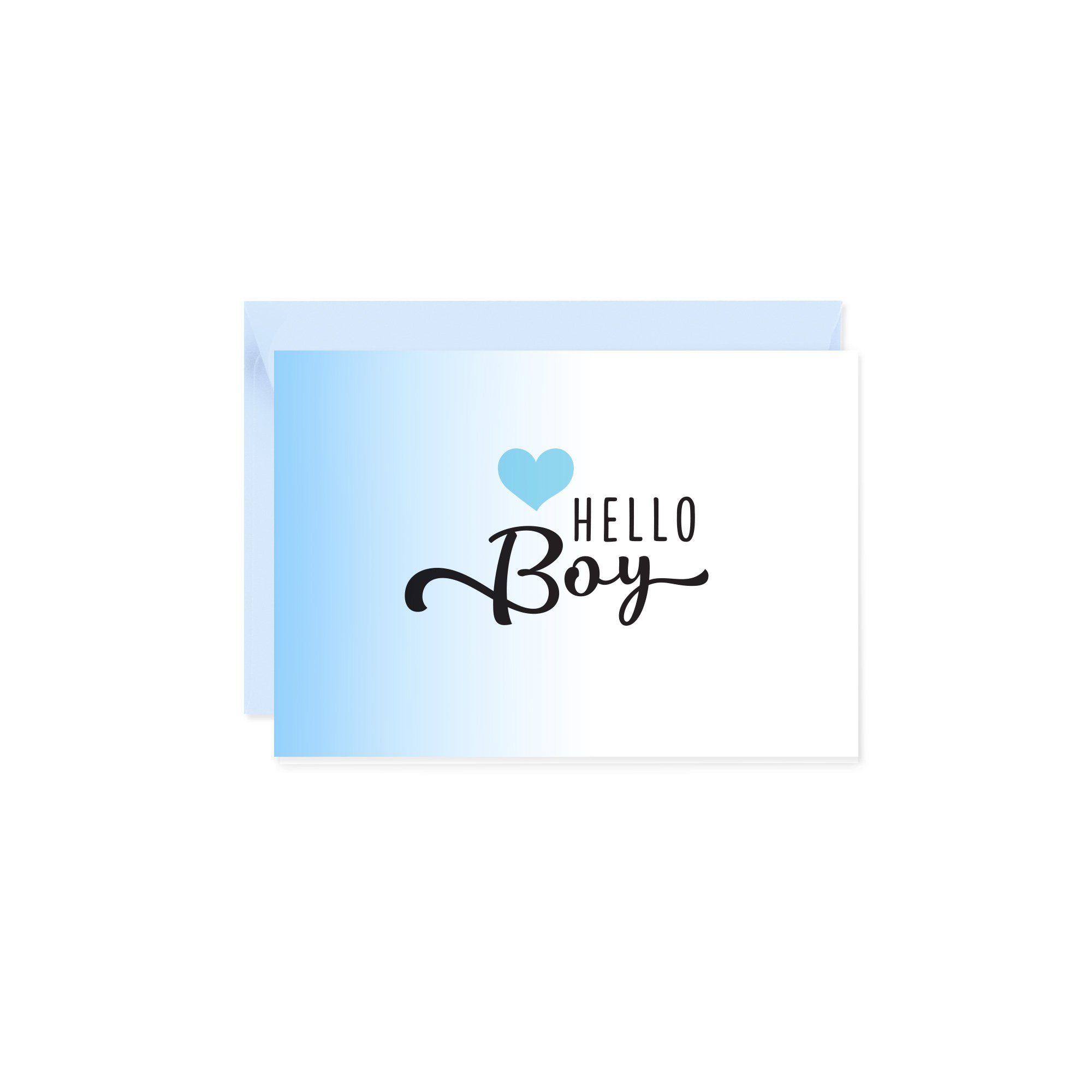 Bow & Hummingbird Grußkarte Mini-Grußkarte Hello Boy, Klappkarte mit Umschlag