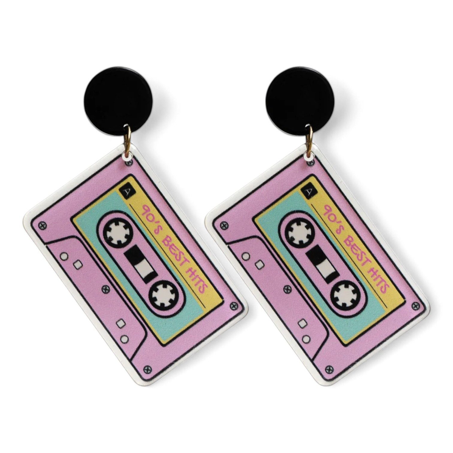 Eyecatcher Paar Ohrstecker Retro pinke Kassetten Ohrringe Ohrstecker Nostalgie für die 90er (Paar, Set)