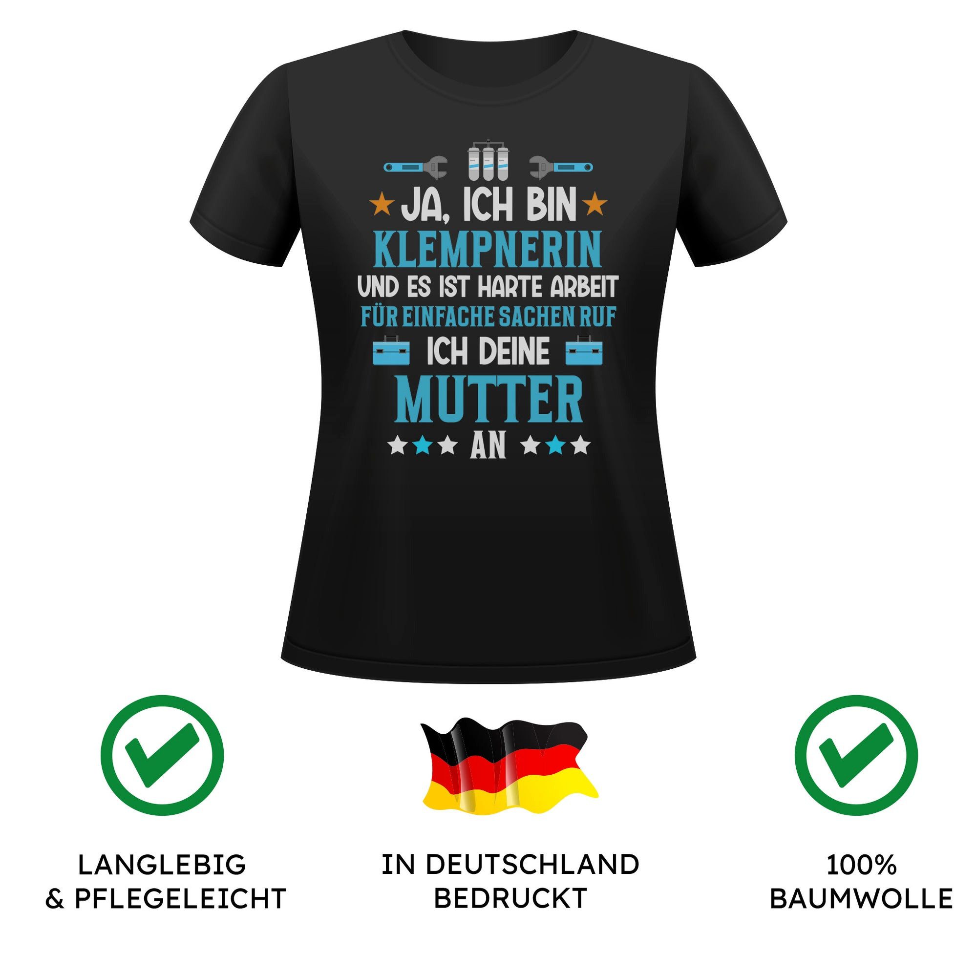 22Feels T-Shirt Klempnerin Geschenk Frauen Spruch Beruf Ausbildung Abschluss IN DEUTSCHLAND BEDRUCKT