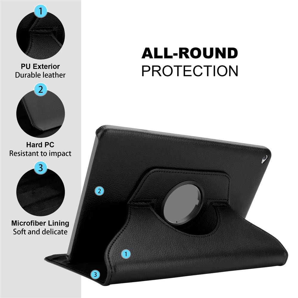 Cadorabo Tablet-Hülle für iPad AIR 2 2014 / AIR 2013 Hülle Apple iPad AIR 2 2014 / AIR 2013, Klappbare Tablet Schutzhülle - Hülle - Standfunktion - 360 Grad Case
