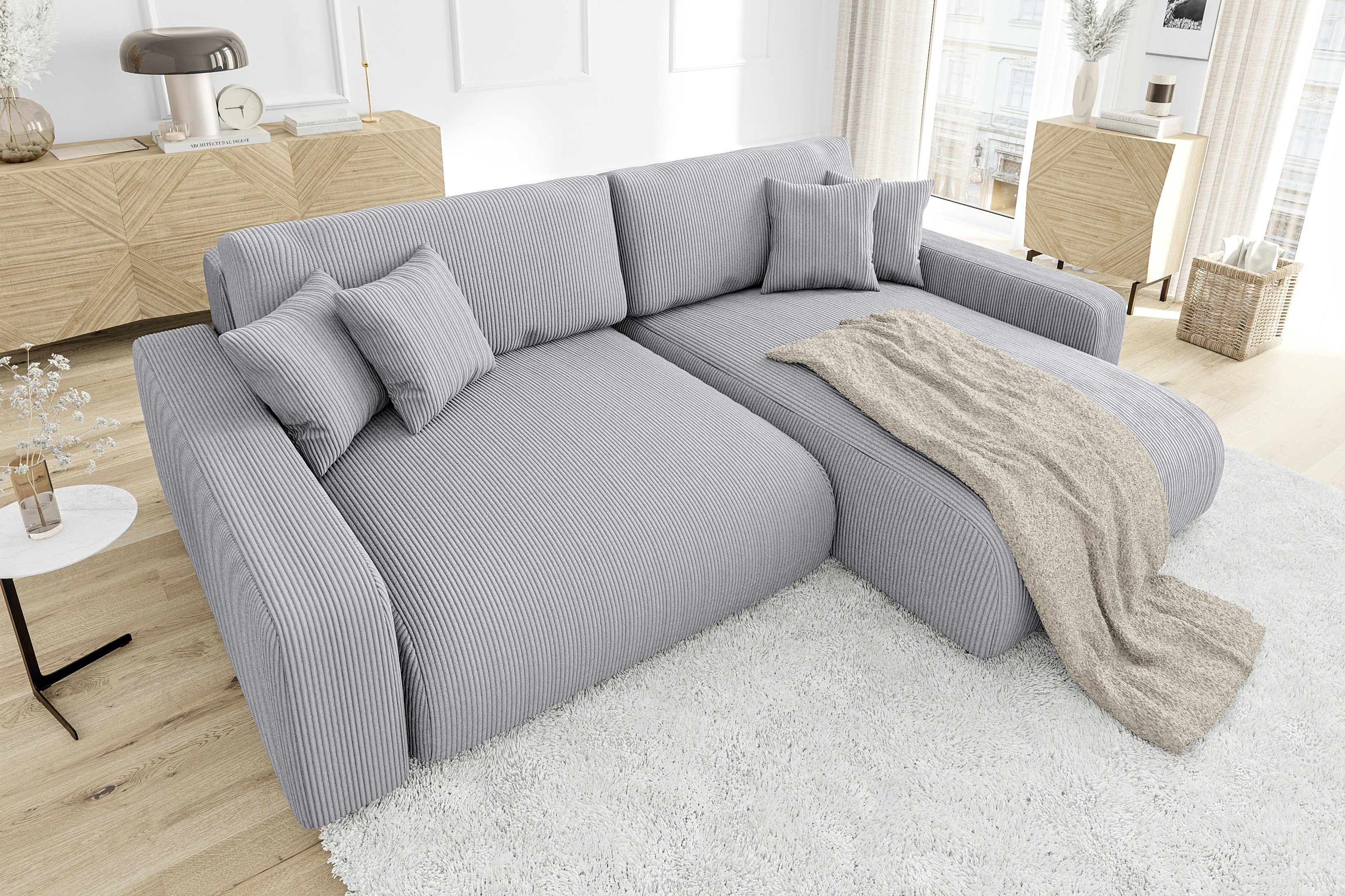 S-Style Möbel Ecksofa Emma mit Bettfunktion günstig online kaufen
