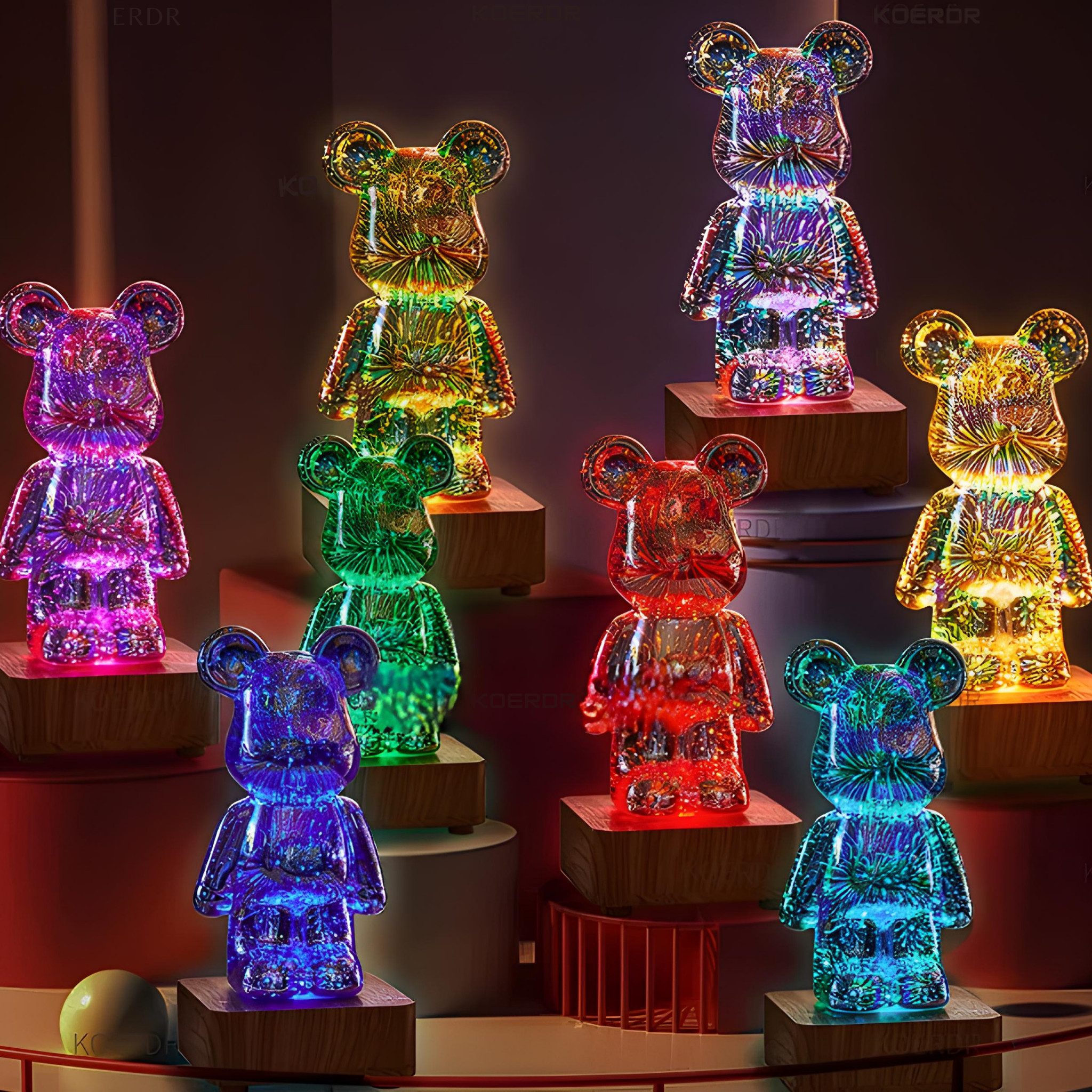 HS.SUPPLY LED Dekolicht 3D Feuerwerksbär, Bärenlampe, Nachtlicht Bär, LED f günstig online kaufen