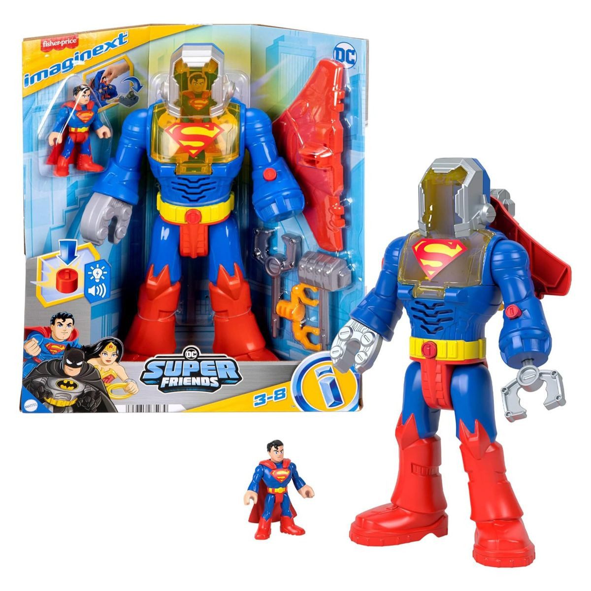 Mattel® Actionfigur Mattel JCT47 DC Super Frieds Fisher-Price - Imaginext Interaktiver Rob