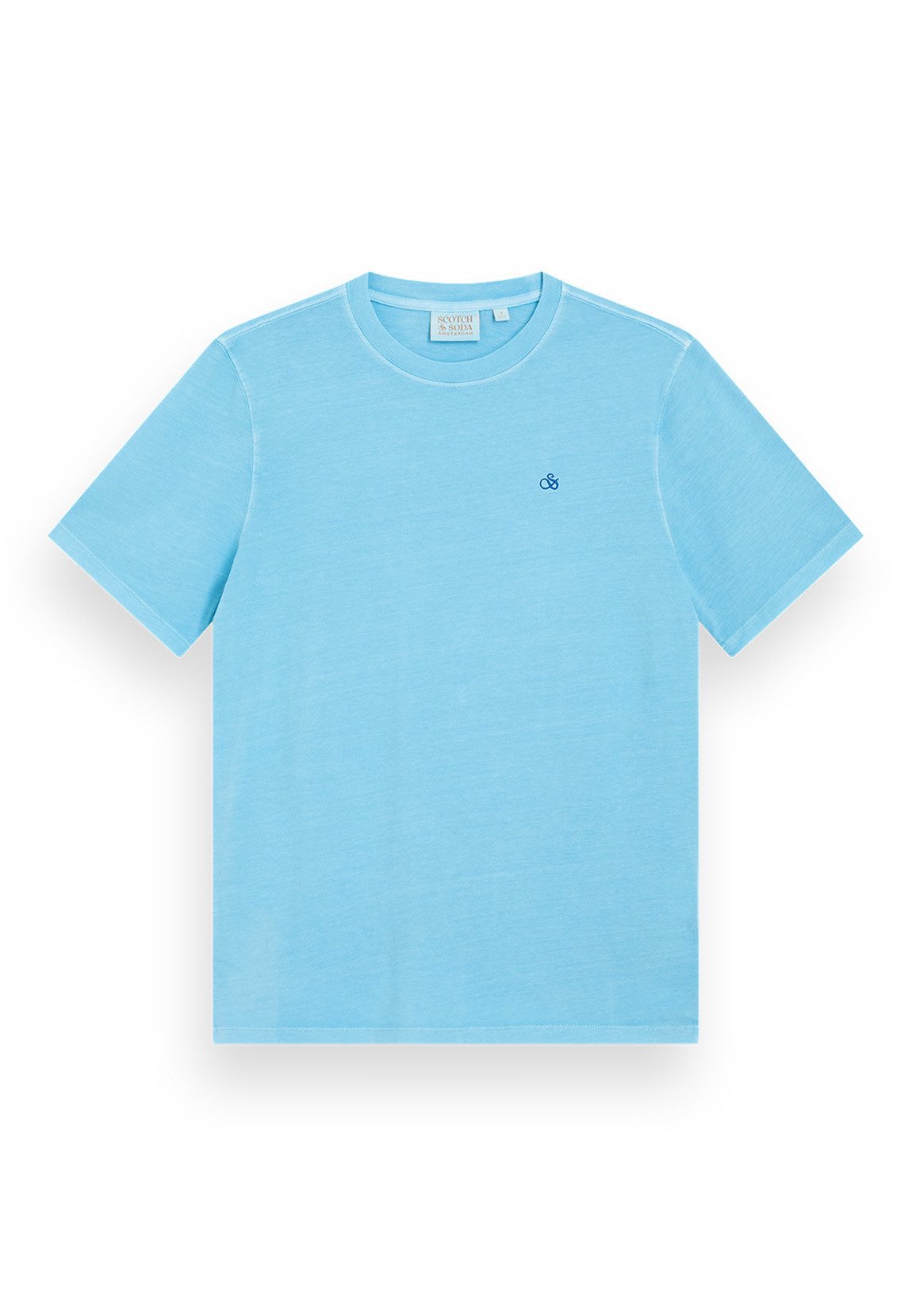 Scotch & Soda T-Shirt Scotch & Soda Herren T-Shirt GARMENT DYE LOGO CREW 175652 3558 Türkis