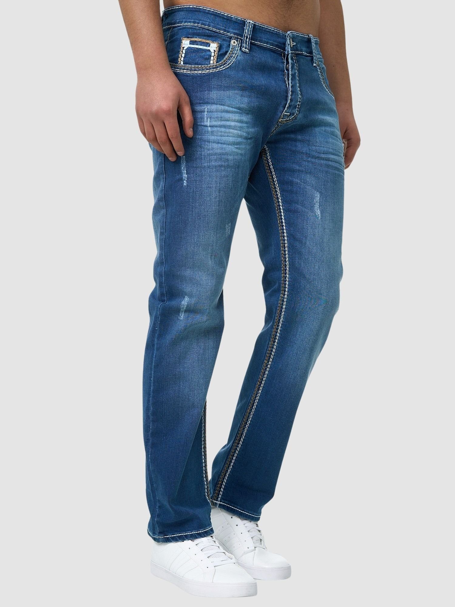 John Kayna Slim-fit-Jeans Herren Jeans Regular Fit Denim Jeanshose Herrenjeans Designer Herrenho (Jeanshose Designerjeans Bootcut, 1-tlg) Freizeit,Casual