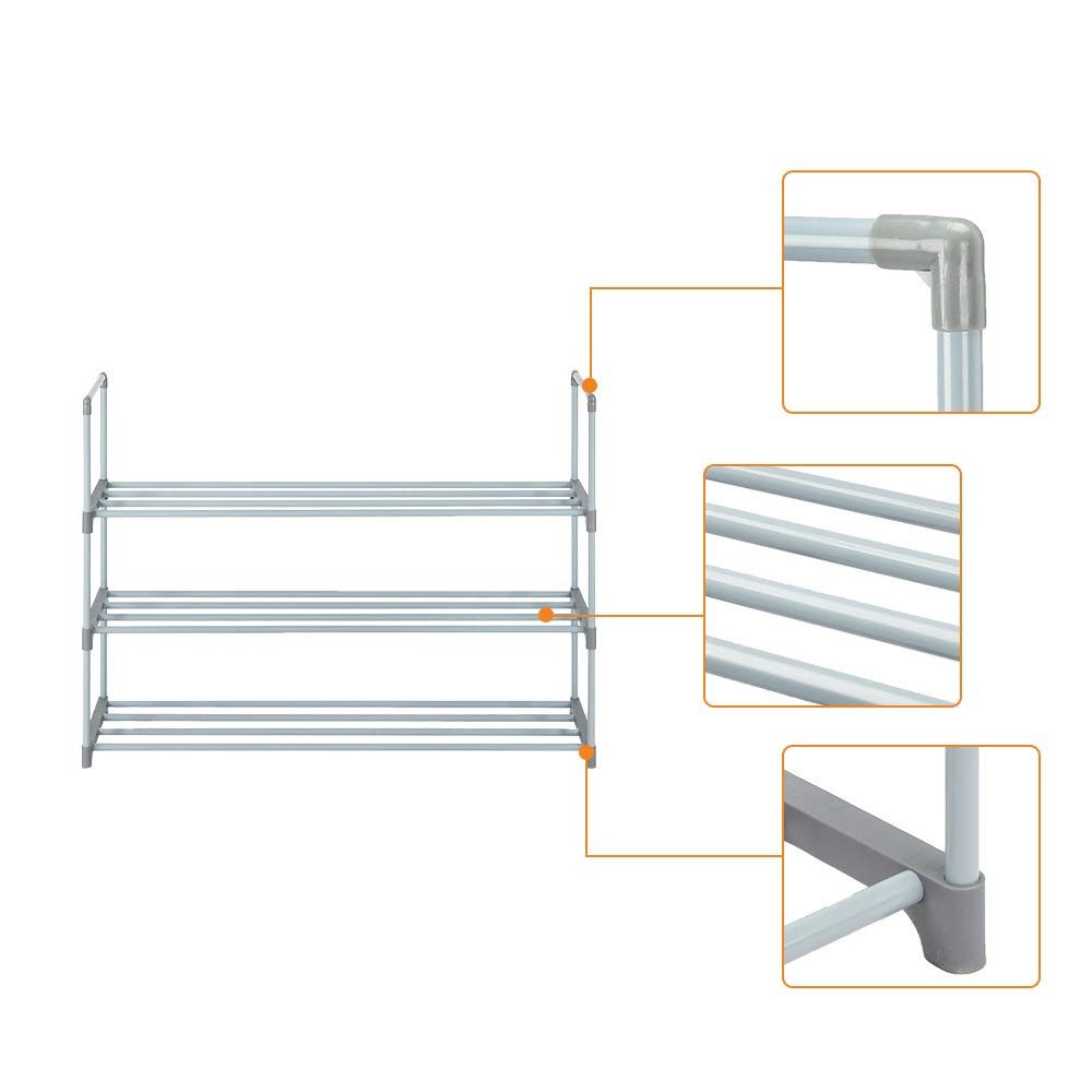 VINGLI Schuhregal aus Metall, Schuhablage, mit 3 Ebenen, Viel Strauraum, Gr günstig online kaufen