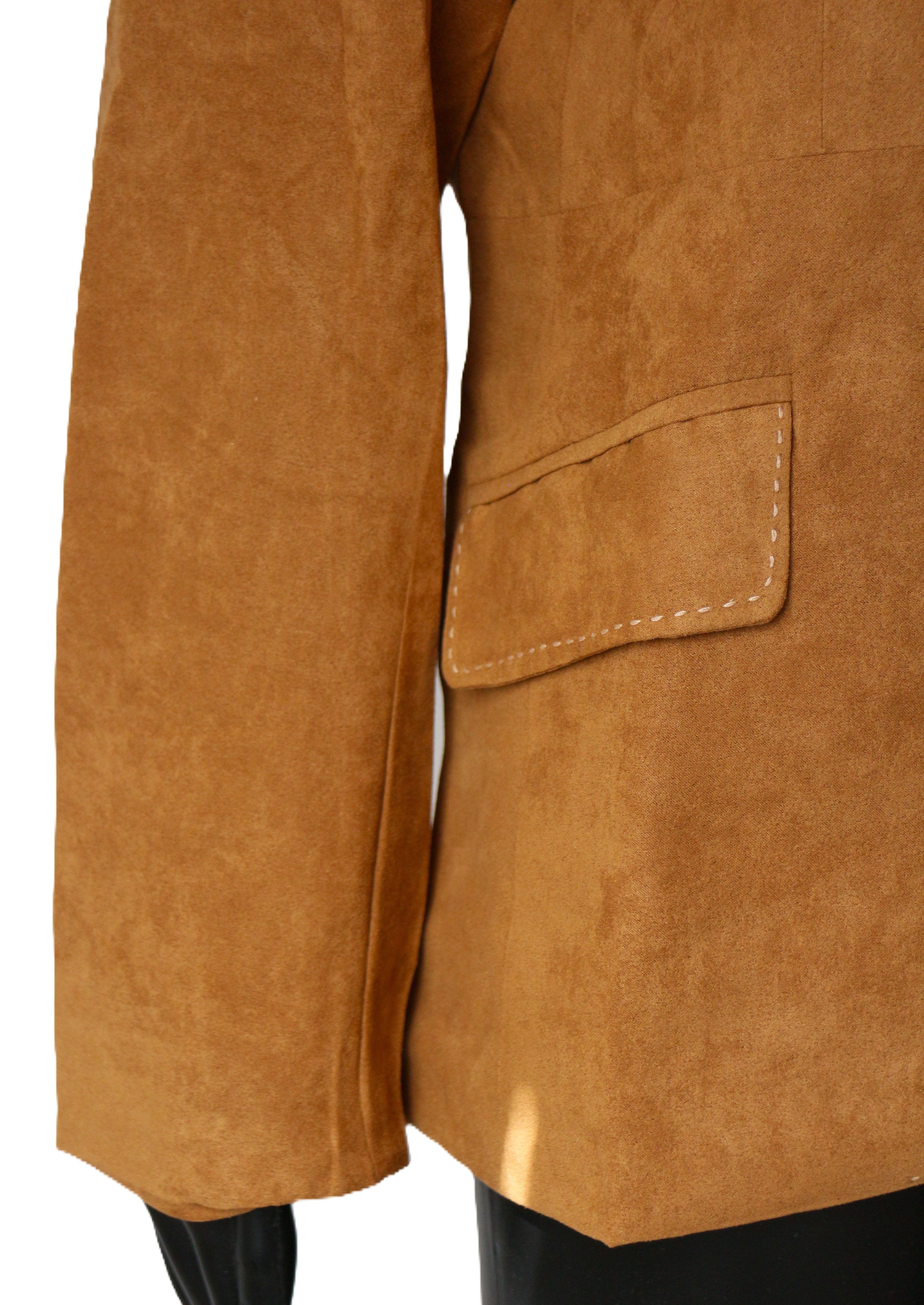 Blusenblazer Leichter Damen Velours Blazer Innenfutter Ton in Ton günstig online kaufen